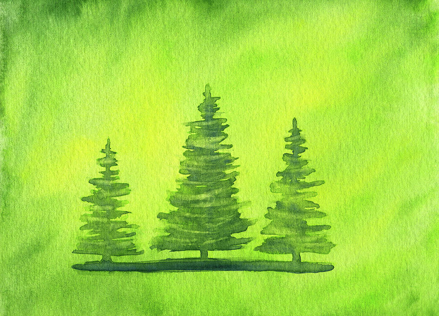 We three trees Painting by Karen Kaspar