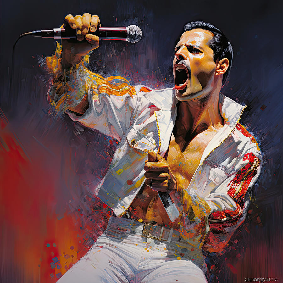 Freddie Mercury Painting - We will rock You  by My Head Cinema