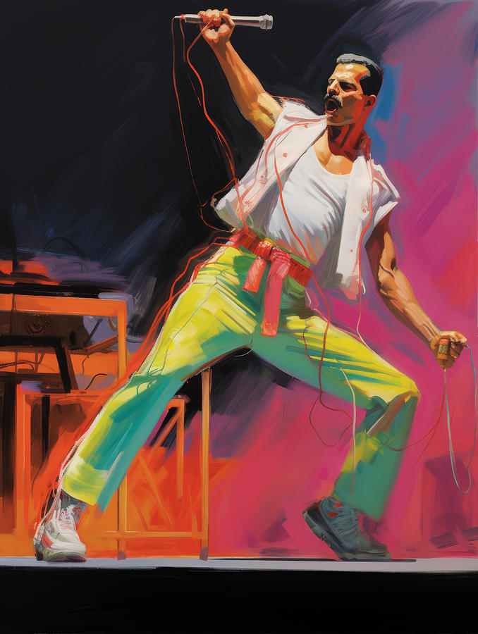 Freddie Mercury Painting - We will we will rock you by My Head Cinema