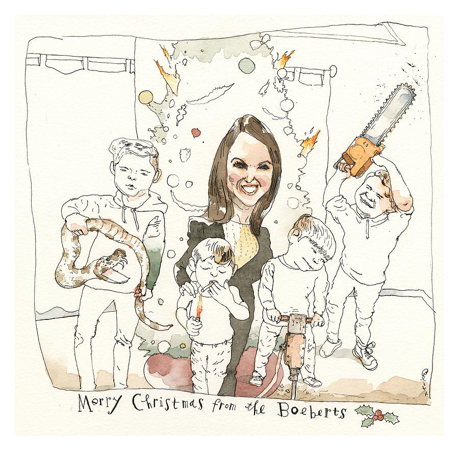 We Wish You a Wary Christmas Painting by Barry Blitt