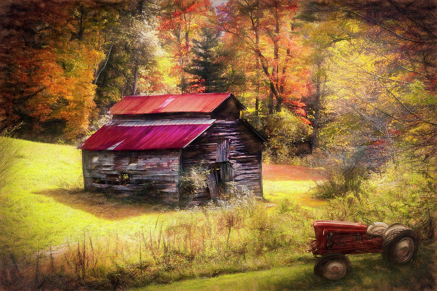 Wearing Autumn Colors in the Country Painting Photograph by Debra and Dave Vanderlaan