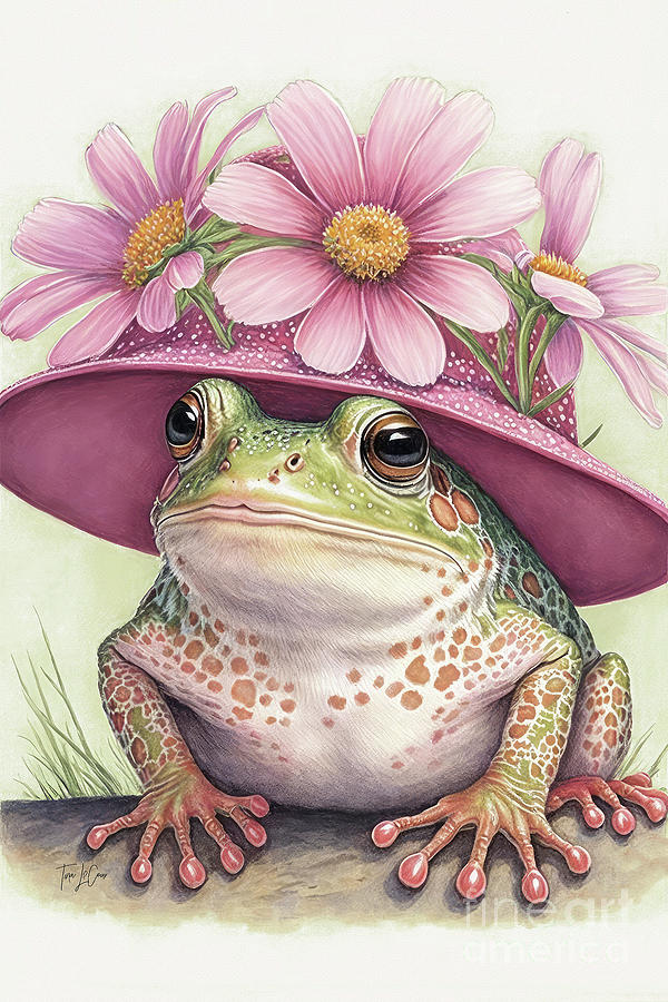 All Dolled Up In Her Easter Bonnet Painting by Tina LeCour