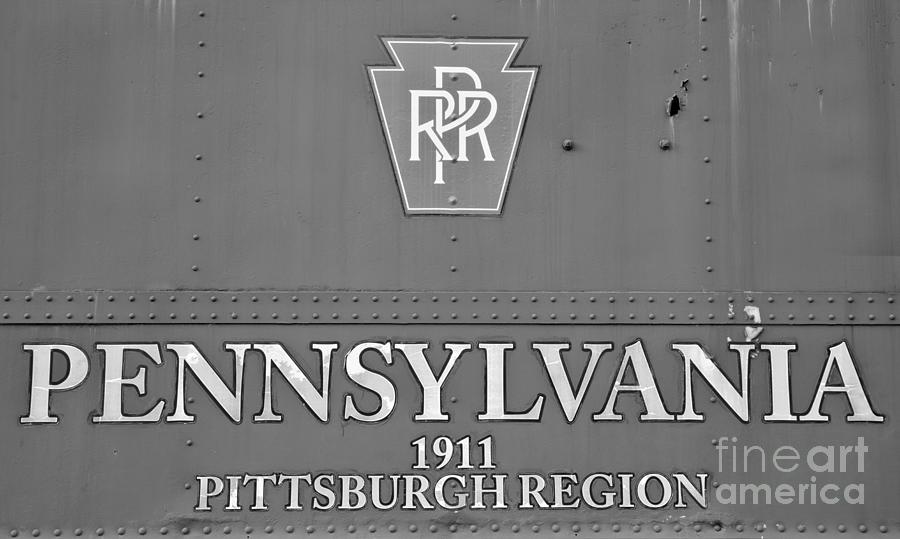 Weathered Pennsylvania Railroad Logo Black And White Photograph by Adam Jewell