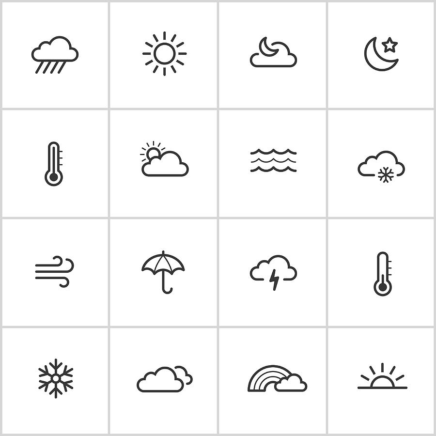 Weather Icons — Inky Series Drawing by RLT_Images