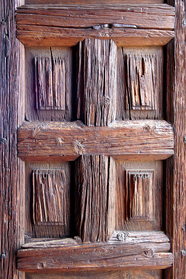 Architecture Photograph - Weather Worn Wooden Door, Mission San Xavier  by Douglas Taylor