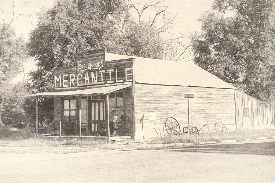Weathered And Worn Old Country Store - textured photograph Photograph by Ann Powell