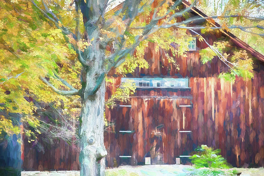 Weathered Barn In Autumn Photograph