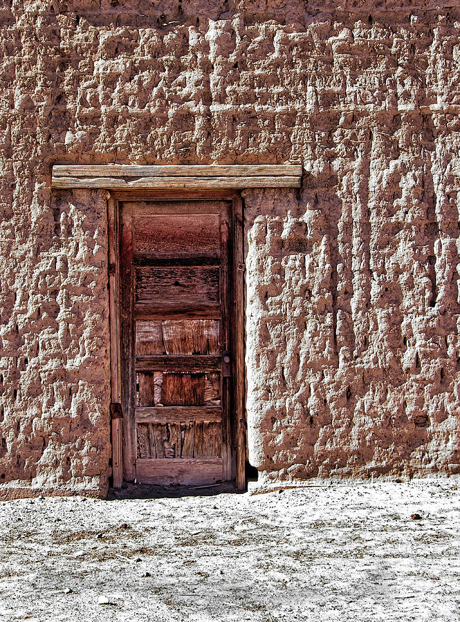 Weathered Door, Adobe Wall Photograph