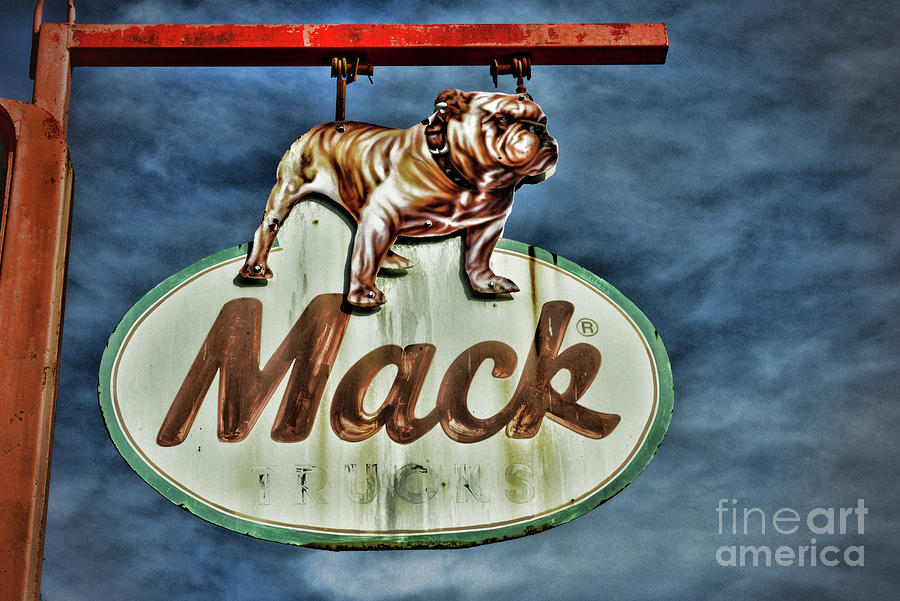 Weathered Vintage Mack Truck Sign Photograph by Paul Ward