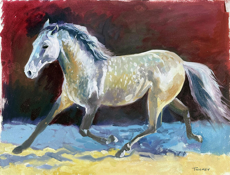 Weathervane Stallion Painting by Catherine Twomey