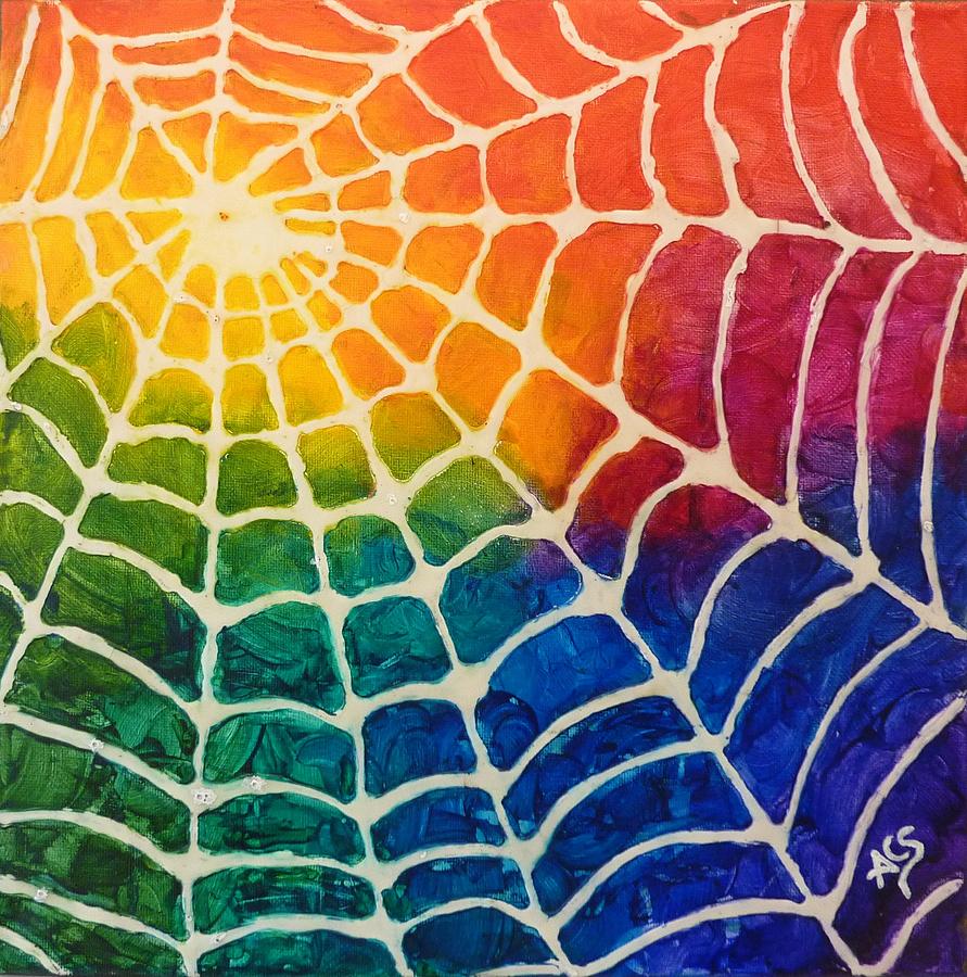 Weaving a World Web of Color Painting by Amelie Simmons
