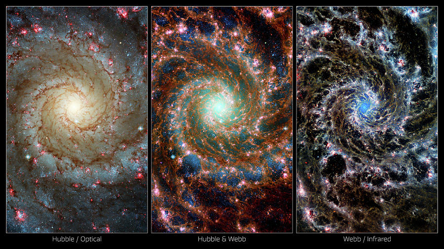 Webb And Hubble - Multi-observatory Views Of M74 Photograph