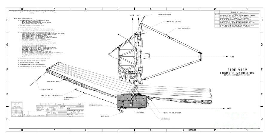 Webb Space Telescope Blueprint Drawing by Nasa Webb Space Telescope Blueprint Drawing by Nasa