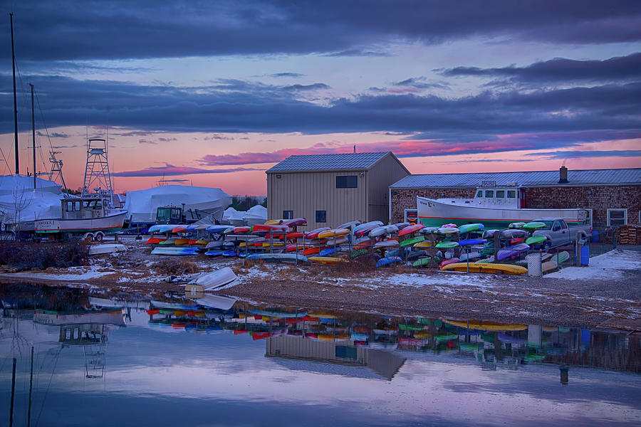 Webhannet River Boat Yard - Wells Harbor, Maine Photograph by Joann Vitali