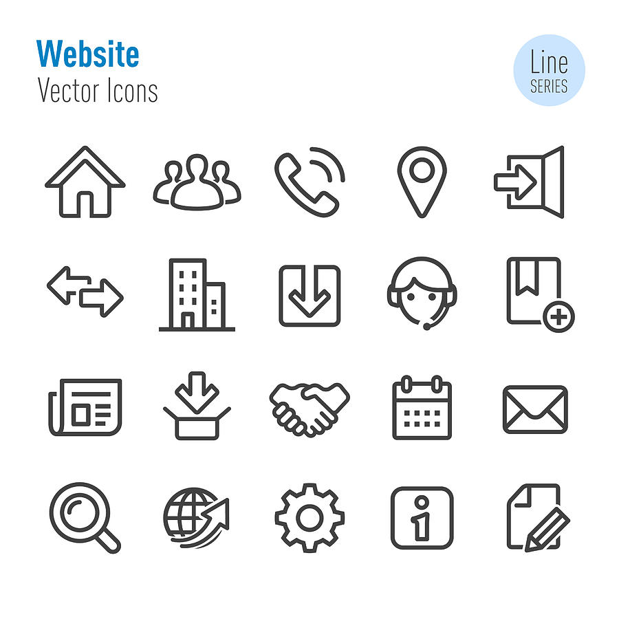 Website Icons - Vector Line Series Drawing by -victor-