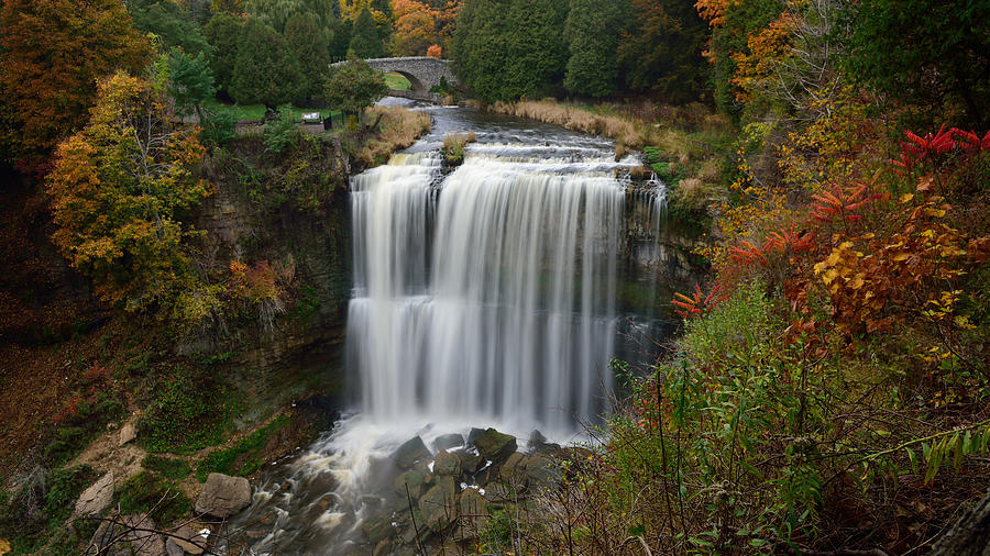 Websters waterfall in the Autumn Photograph by Saffron Blaze