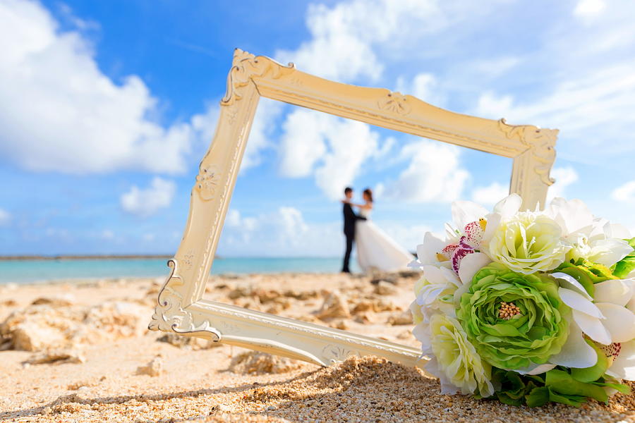 Wedding beach Photograph by Hideko