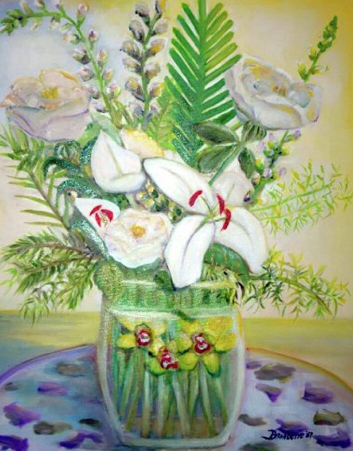 Wedding Bouquet - Sold Painting by Bernadette Krupa