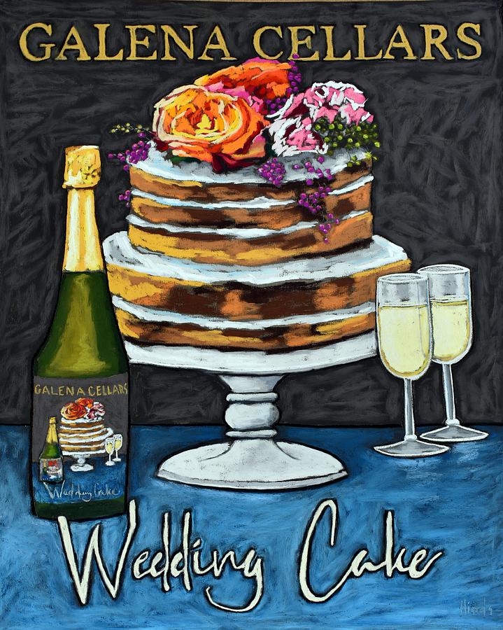 Wedding Cake Wine Painting by David Hinds