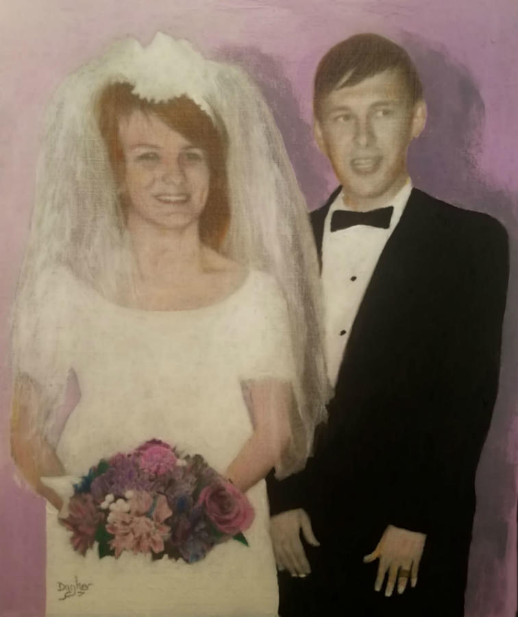 Wedding Day 1968 Painting by Joe Dagher
