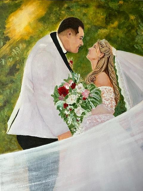Wedding day  Painting by Sharon Schultz
