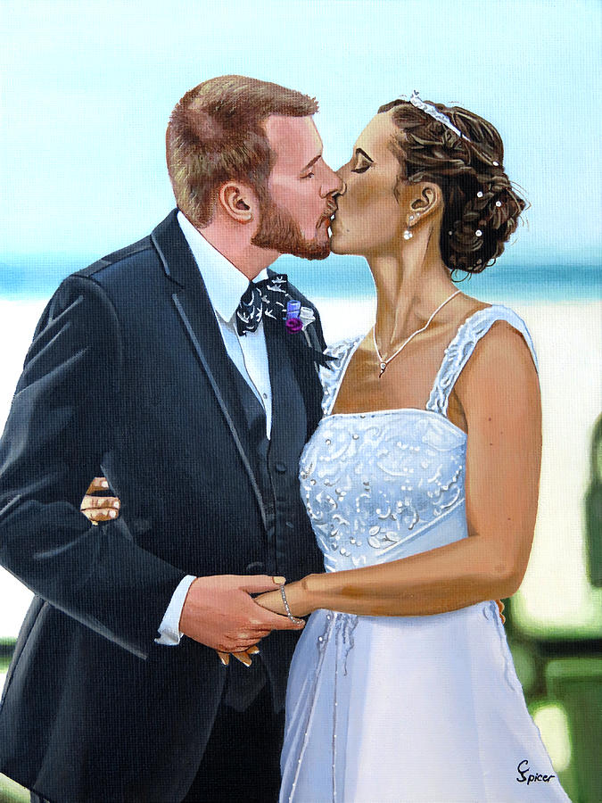 Wedding Kiss Painting by Christopher Spicer