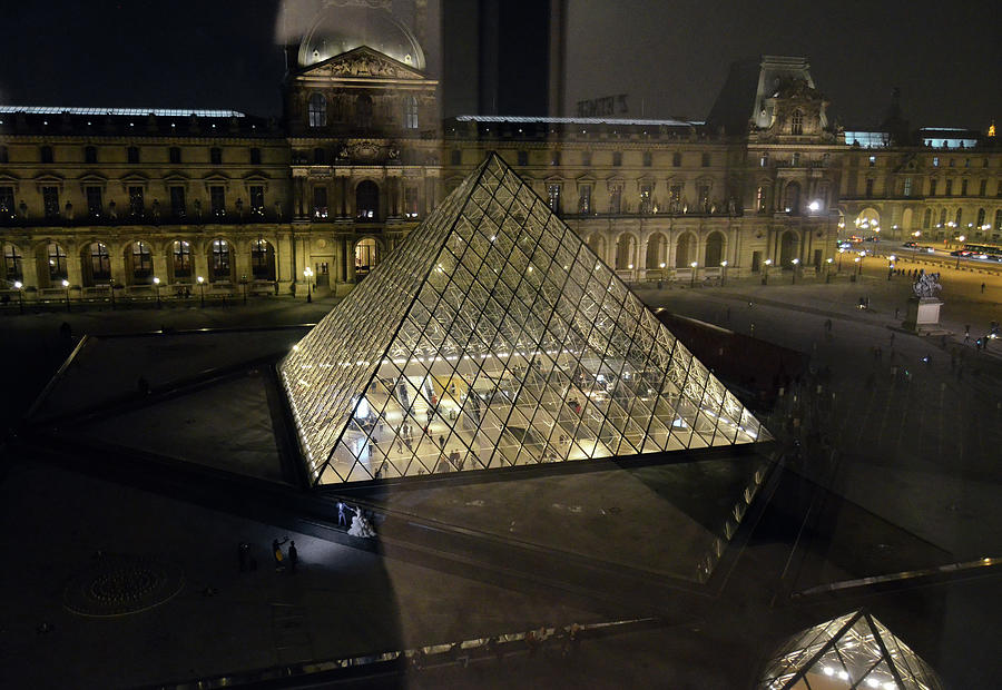 Wedding Photos in the Louvre Museum Courtyard Paris France Photograph by Shawn OBrien