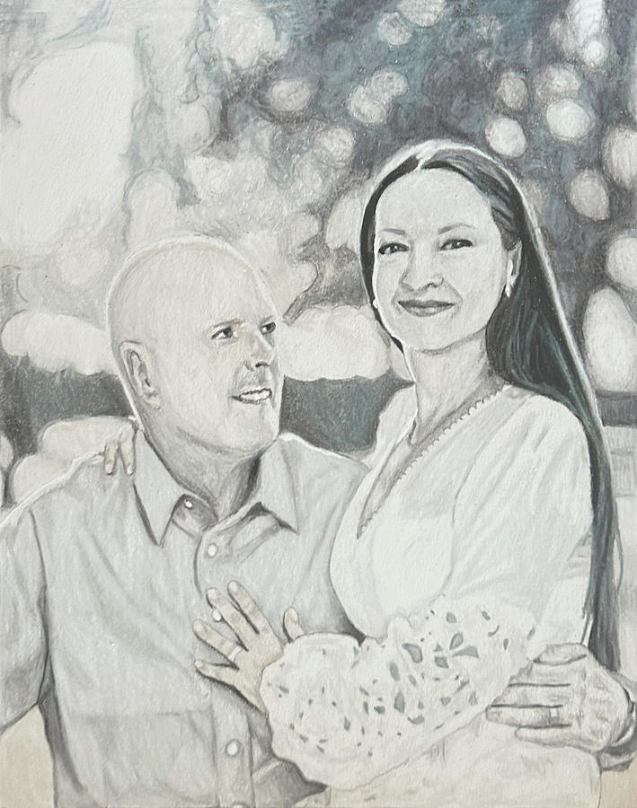 Wedding Portrait Painting by Jean Haynes