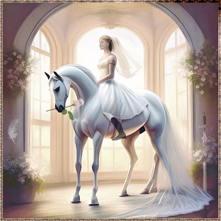 Horse Digital Art - Wedding Ride by Harald Dastis