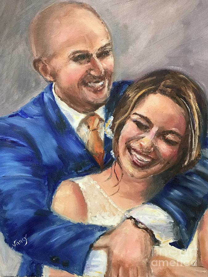 Wedding smiles Painting by Nancy Anton