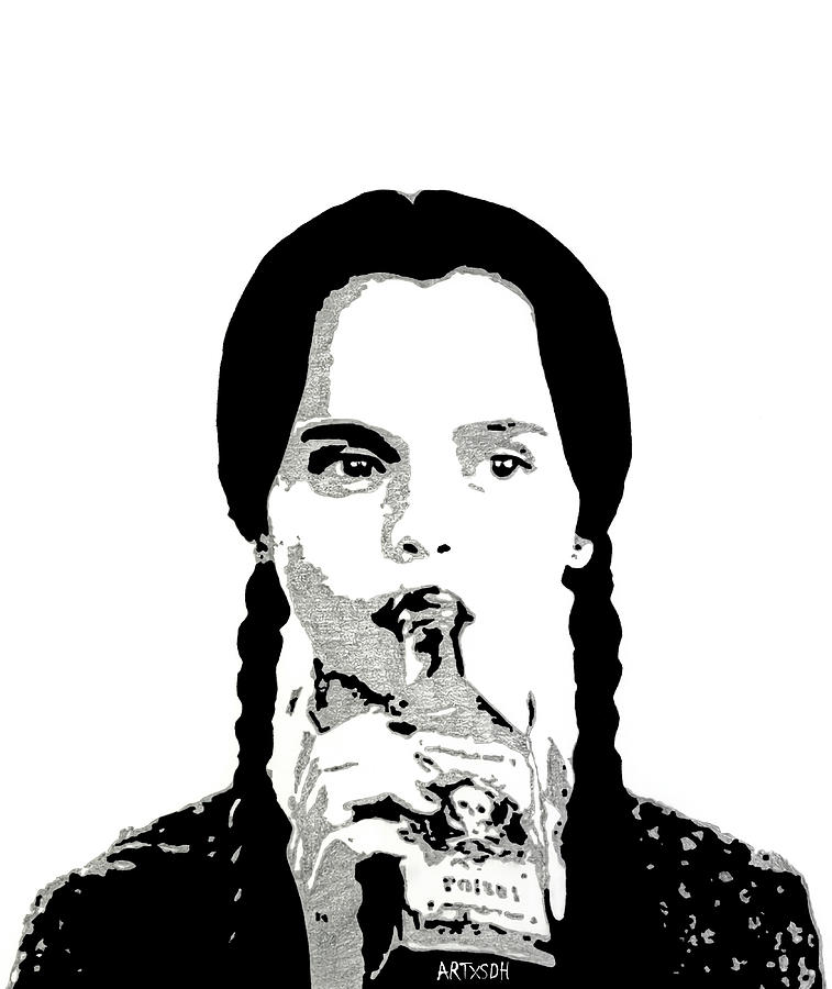 Wednesday Addams Poster retro Painting by Moore Dean | Fine Art America