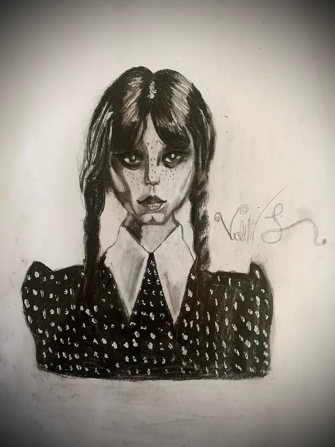 Wednesday Addams Drawing by Violette Liakhovetski - Fine Art America