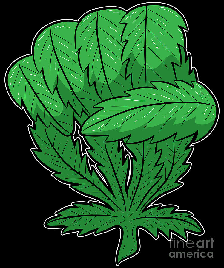 Pot Digital Art - Weed Fist Cannabis Marijuana THC CBD by Mister Tee
