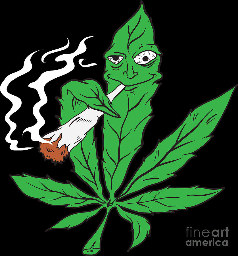 Weed Smoking Weed Cannabis Pot Head Gift Idea Digital Art by Haselshirt ...