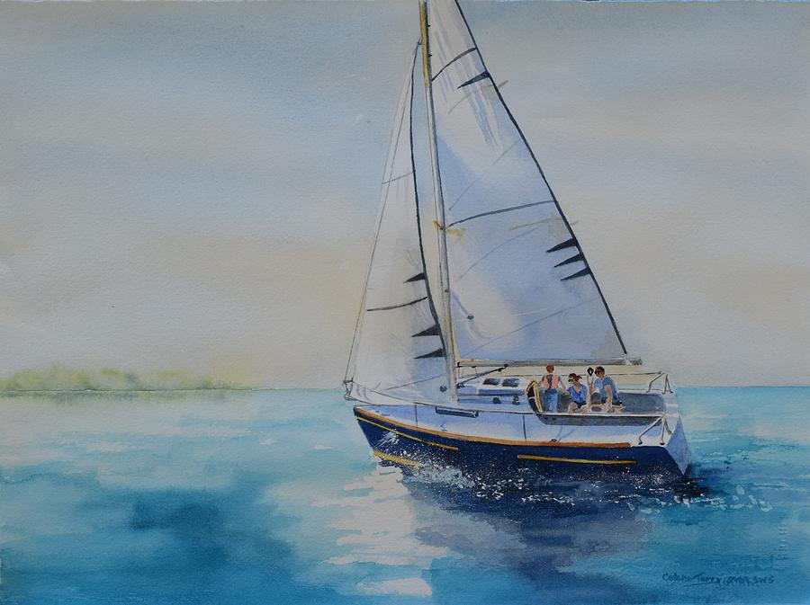 Weekend Sail Painting by Celene Terry