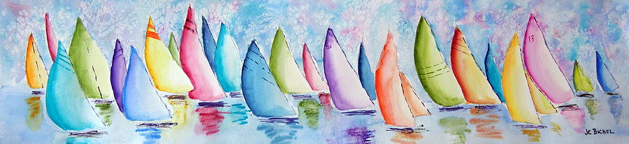 Weekly Regatta Painting by Jacquelin Bickel