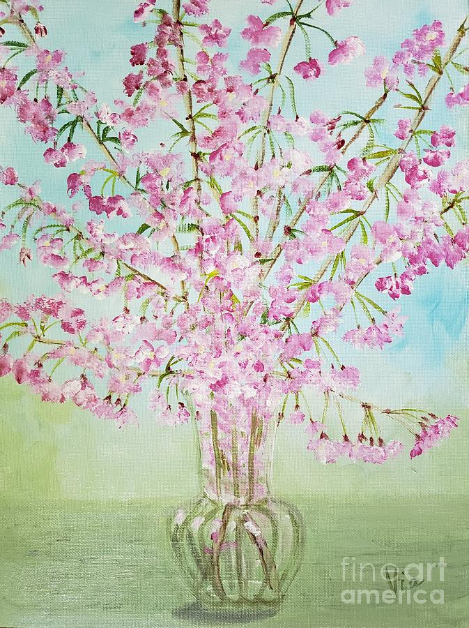 Weeping Cherry Painting by Judy Via-Wolff