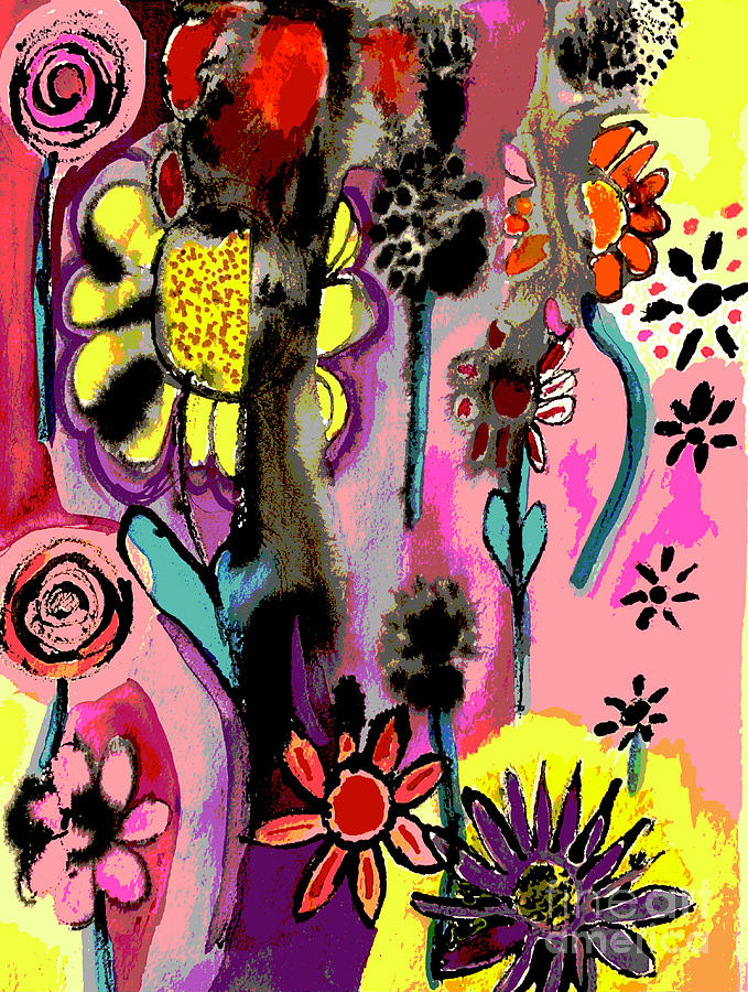 Weeping Flowers Painting by Christine Perry