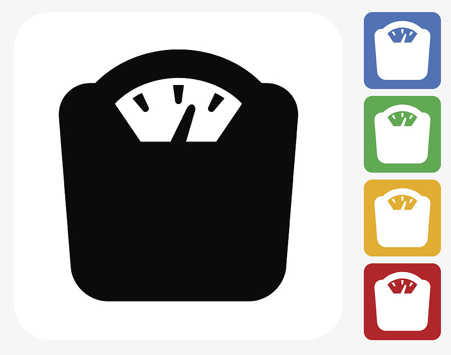 Weight Scale Icon Flat Graphic Design Drawing by Bubaone