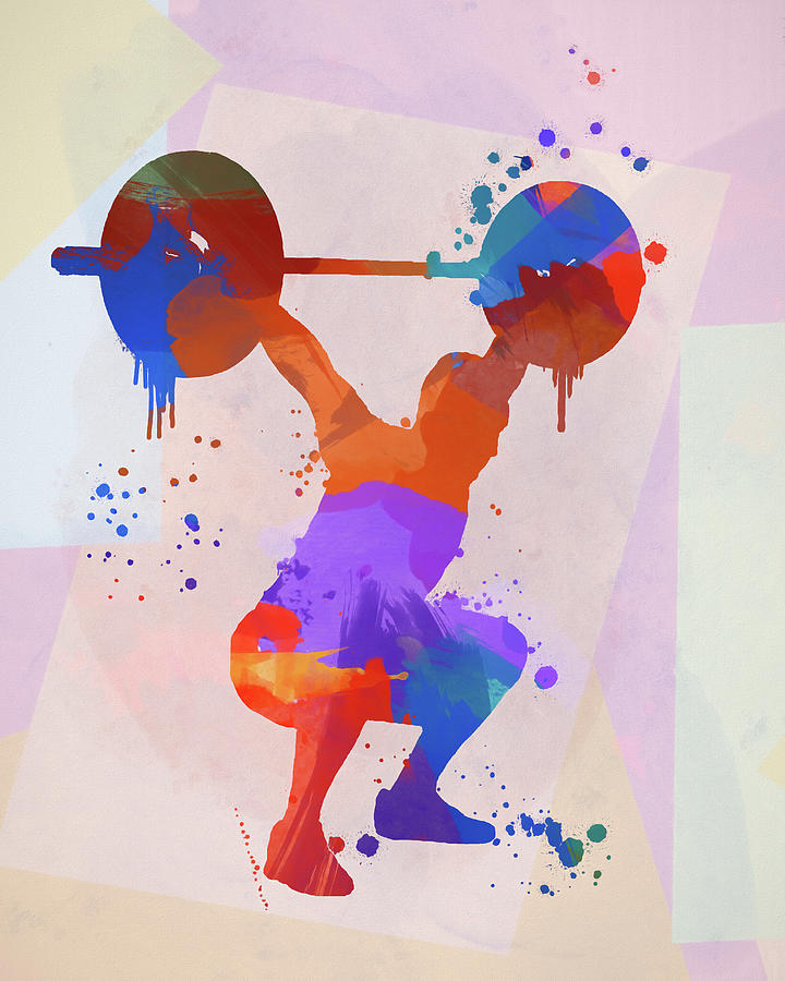 Weightlifter Color Splash Painting by Dan Sproul