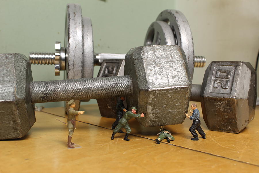 Weights Photograph by Army Men Around the House