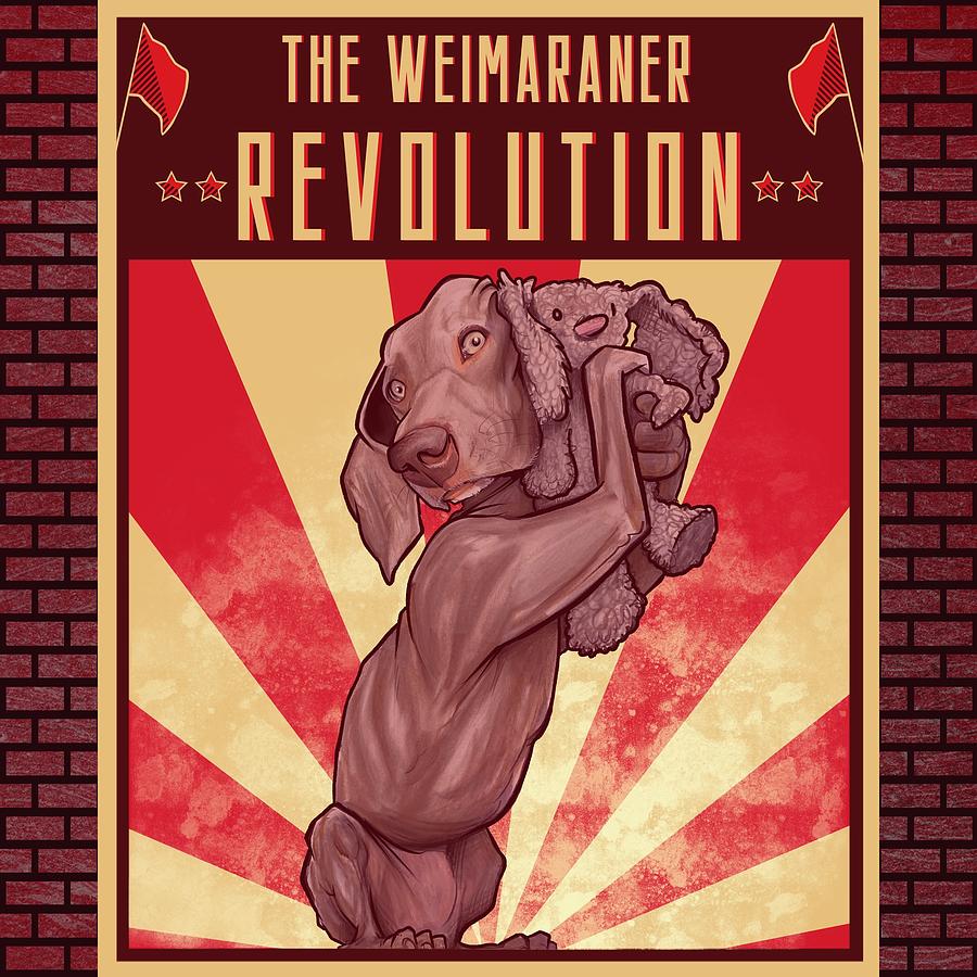 Weimaraner REVOLUTION  Drawing by John LaFree