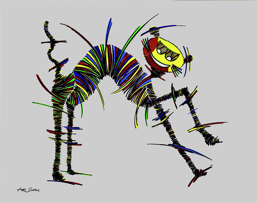Weird Creature By ArtGuru 0703, 28 x 22, Ink On Paper Drawing by