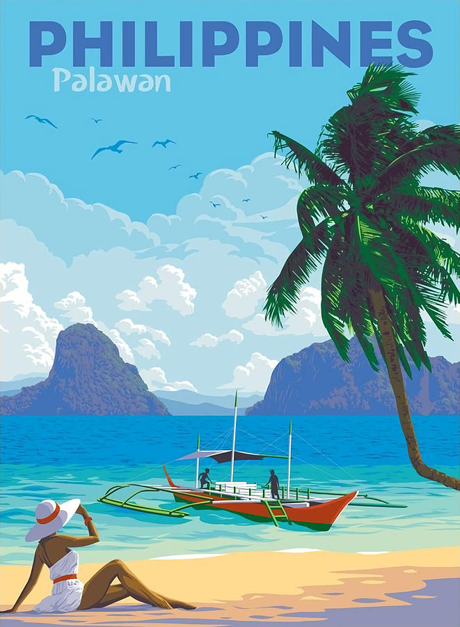 Welcom To Philippines Palawan Poster Poster Copy Painting by Wood Allen ...