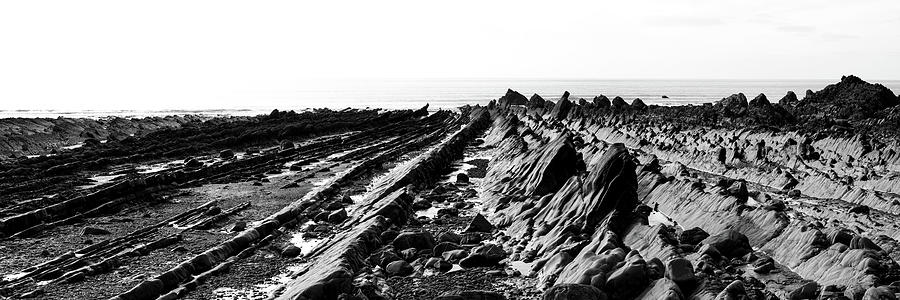 Welcombe Mouth beach North Devon South West Coast Path black and white 2 Photograph by Sonny Ryse