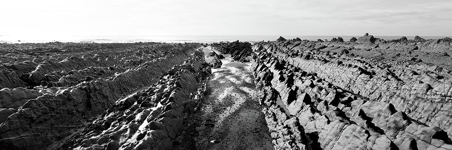 Welcombe Mouth beach North Devon South West Coast Path black and white 4 Photograph by Sonny Ryse