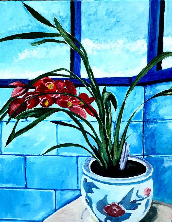 Still Life Painting - Welcome Flower by Andrew Johnson Still Life Painting - Welcome Flower by Andrew Johnson