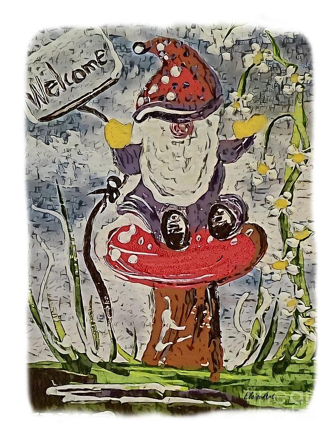 Welcome Home Gnome Painting by Eloise Schneider Mote
