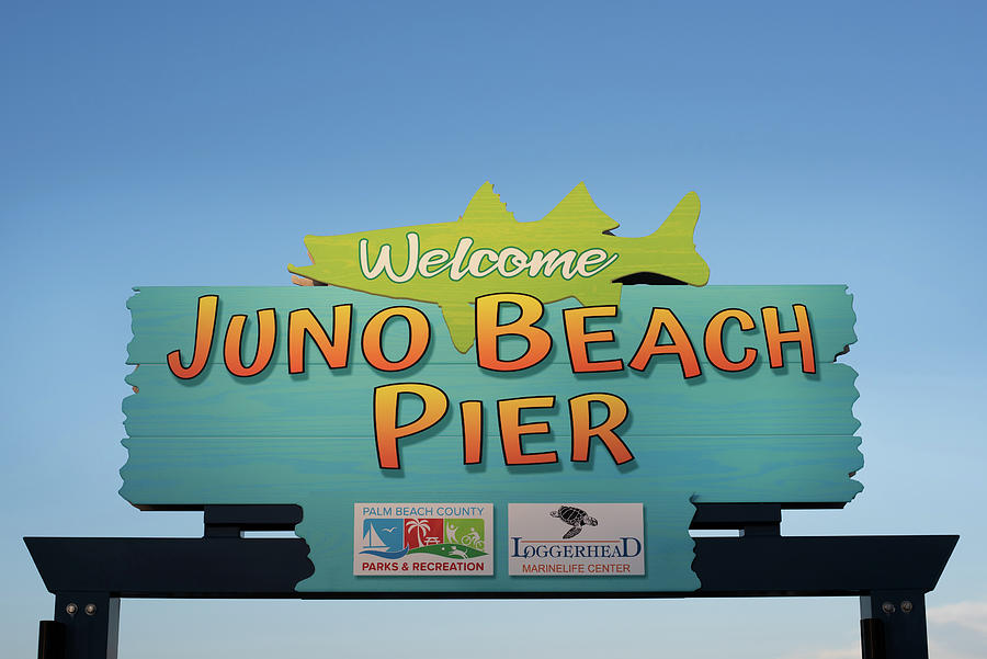 Welcome Juno Beach Pier Photograph by Laura Fasulo