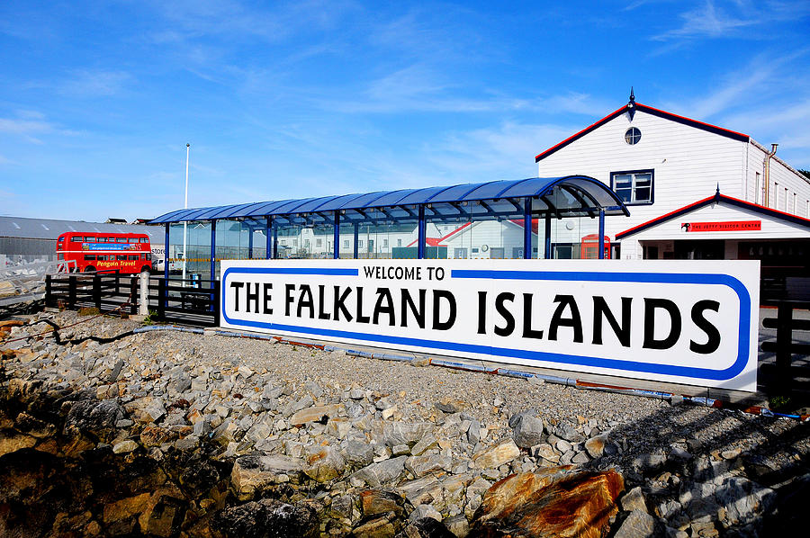 Welcome sign in the harbour of Stanley / Falkland Islands Photograph by Anjci (c) All Rights Reserved